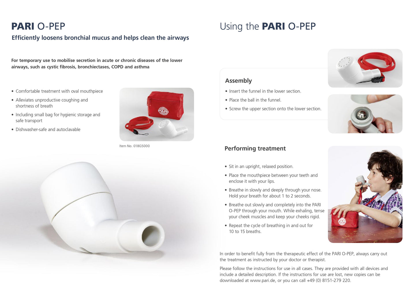 PARI O-PEP breathing therapy device